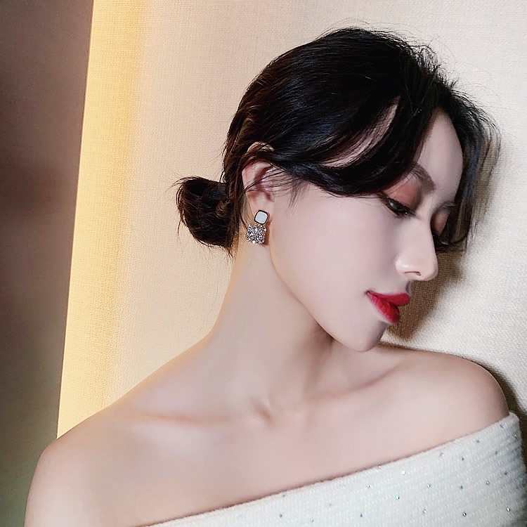 Bling Bling CZ เพทาย ผู้หญิง ต่างหูสตั๊ด ทรงสี่เหลี่ยม งานแต่งงาน หมั้น ปาร์ตี้ เจ้าสาว ต่างหู สาว เครื่องประดับ คุณภาพสูง