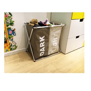 Bighot SAKU ถุงใส่ผ้า ขนาด 38x59x57 ซม. สีเทา-เบจ ZHT017