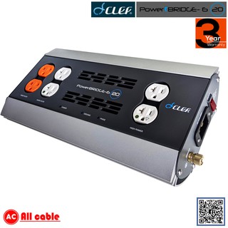 NEW Version Clef Powerbridge 6 20A ปลั๊กราง กรองไฟ กันฟ้าผ่า ไฟกระชากแบบ 6 ช่องเสียบ ประกันศูนย์ 3ปี