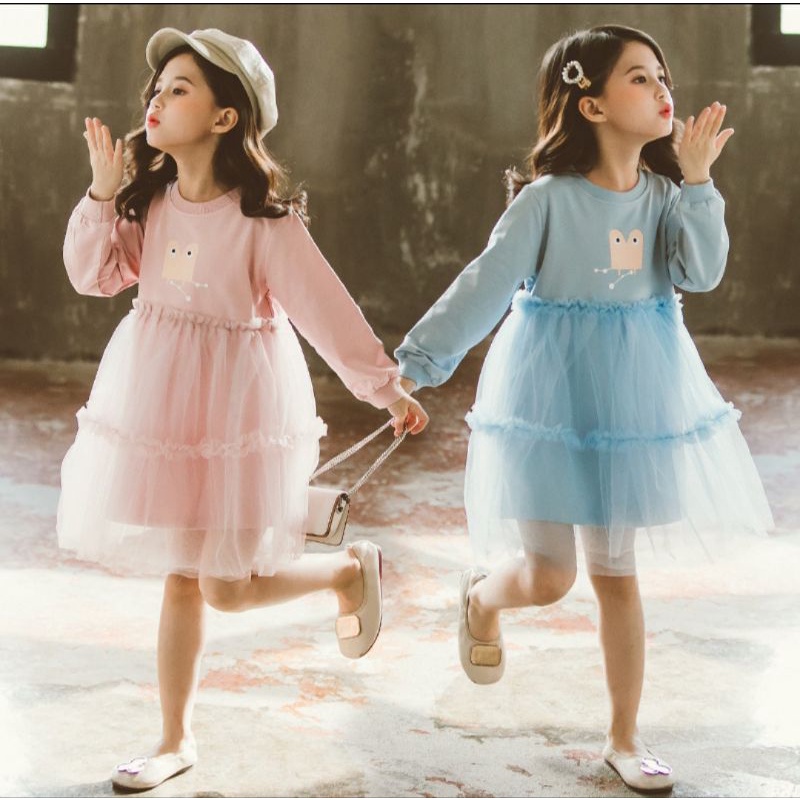 Gemini tutu เดรสสีชมพูสีน้ําเงิน นําเข้าเด็ก