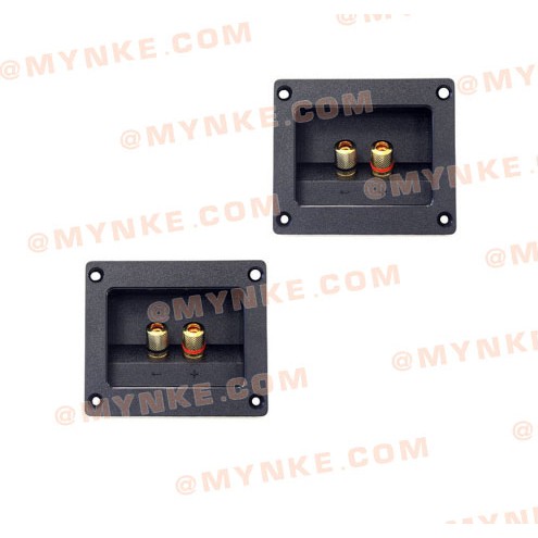 R02KSH แท็บหลังตู้ลำโพง3.5 x 3 Inches Square Gold Twist Banana Jacks Double Bindingแพ็ค2ตัว