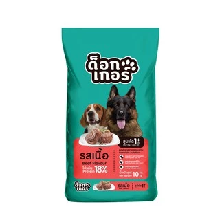 Dogger ด็อกเกอร์ รสเนื้อ 1 สี อาหารเม็ดสำหรับสุนัขโต อายุ 1 ปีขึ้นไป ขนาด 10 kg