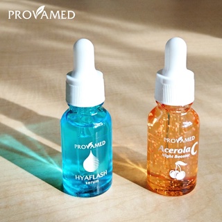 Provamed HyaFlash Serum 15ml / Acerola C Night Booster 15ml โปรวาเมด ไฮยาเฟลช เซรั่ม เซรั่มวิตามินซีเข้มข้น