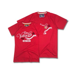 9nine เสื้อสกรีนกำมะหยี่ รุ่น VL454 (สีแดง)