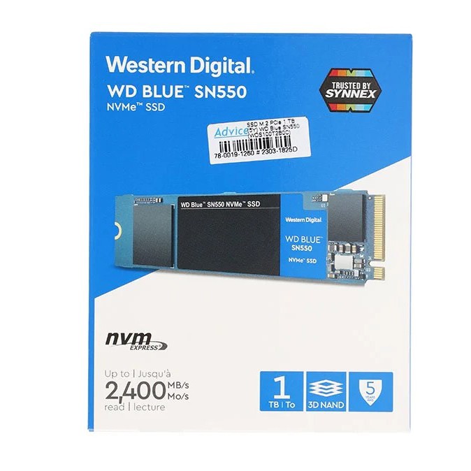 WD 1 TB SSD M.2 PCIe Blue SN550 (WDS100T2B0C) NVMe
