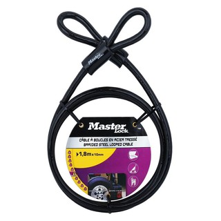 กุญแจจักรยาน MASTER LOCK 78EURDPF 10 MM สีดำ BRAIDED STEEL LOOPED SECURITY CABLE MASTER LOCK 78EURDPF 10MM BLACK