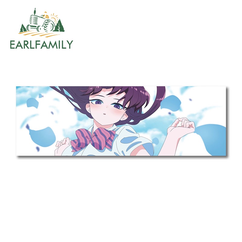 EARLFAMILY 13 ซม.Komi San Slap สติกเกอร์รถอะนิเมะ RV JDM ไวนิลรถ Wrap Decal รถจักรยานยนต์ Trunk Windows Caravan Decals - รูปที่ 2
