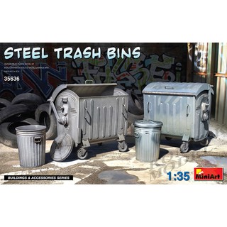 MI35636 STEEL TRASH BINS 1/35