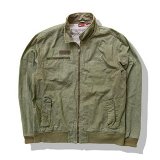 PUMA Olive Green Zipper Jacket รอบอก 48”