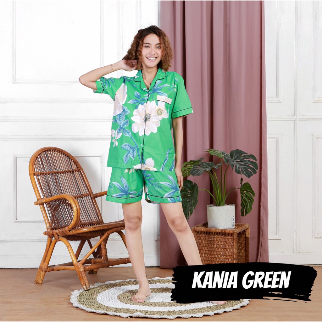 KATUN KAIA GREEN CPD PAJAMAS / ชุดนอนให้นมผู้หญิง ผ้าคอตตอน catra นุ่ม เย็นสบาย