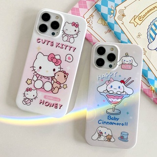 เคสโทรศัพท์มือถือ TPU กันรอยขีดข่วน กันฝุ่น กันตก ลายการ์ตูน Cinnamoroll Hello Kitty สําหรับ IPhone 11 13 12 Pro Max XR X XS XSMAX 7 8 PLUS