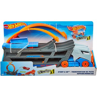 Hot Wheels Stunt &amp; Go Track Set ชุดรถลากสนามแข่งตีลังกา รุ่น GCK38