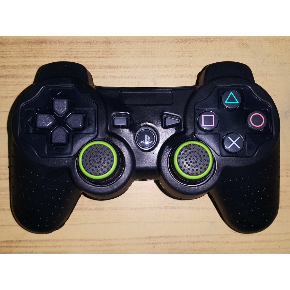DualShock 3 Controller จอย PS3 ของแท้ Made in Japan สีดำ พร้อมซิลิโคนหุ้มจอยและจุก Analog