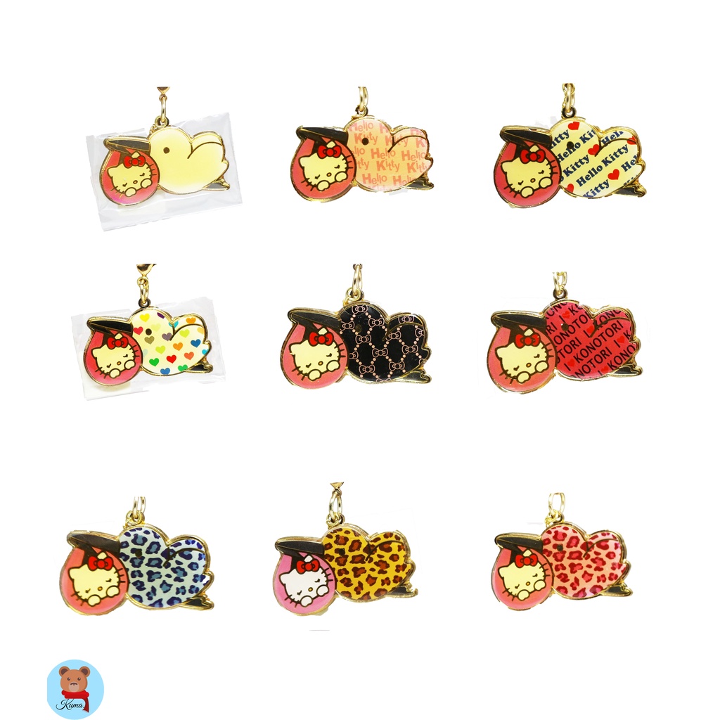 golden bird Hello Kitty mobile keychains from Japan Sanrio birds พวงกุญแจ คิตตี้ ของฝากจากญี่ปุ่น ซานริโอ้ ครบ