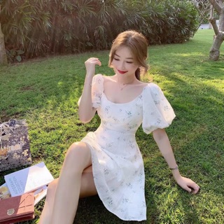 white bloom Dress 🕊 มินิเดรสสีขาวเนื้อผ้าฉลุลูกไม้ดูแพงมากกก บุซับในทั้งตัว