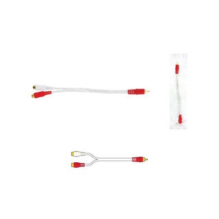 PK สาย ตัว Y 1 RCA ผู้ - 2RCA เมีย (4มิล) ขาวใส