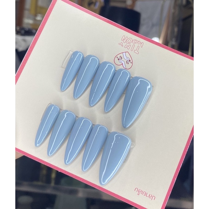 เล็บเจลแท้แฮนเมด ทำใหม่ทุกออเดอร์ สีฟ้าเบบี้บลูสุดน่ารัก เลือกทรงได้แถมฟรีกาวตะไบ