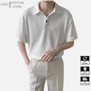 ☆Cpeic★【M-2XL】เสื้อโปโลแขนสั้นลําลอง ทรงหลวม ระบายอากาศ ใส่สบาย ขนาดใหญ่ แฟชั่นฤดูร้อน สําหรับผู้ชาย