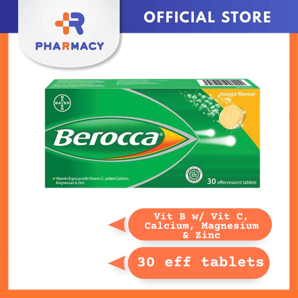 R Pharmacy Bercola วิตามินบีพร้อมวิตามินซีเม็ดฟู่ Mango 30s