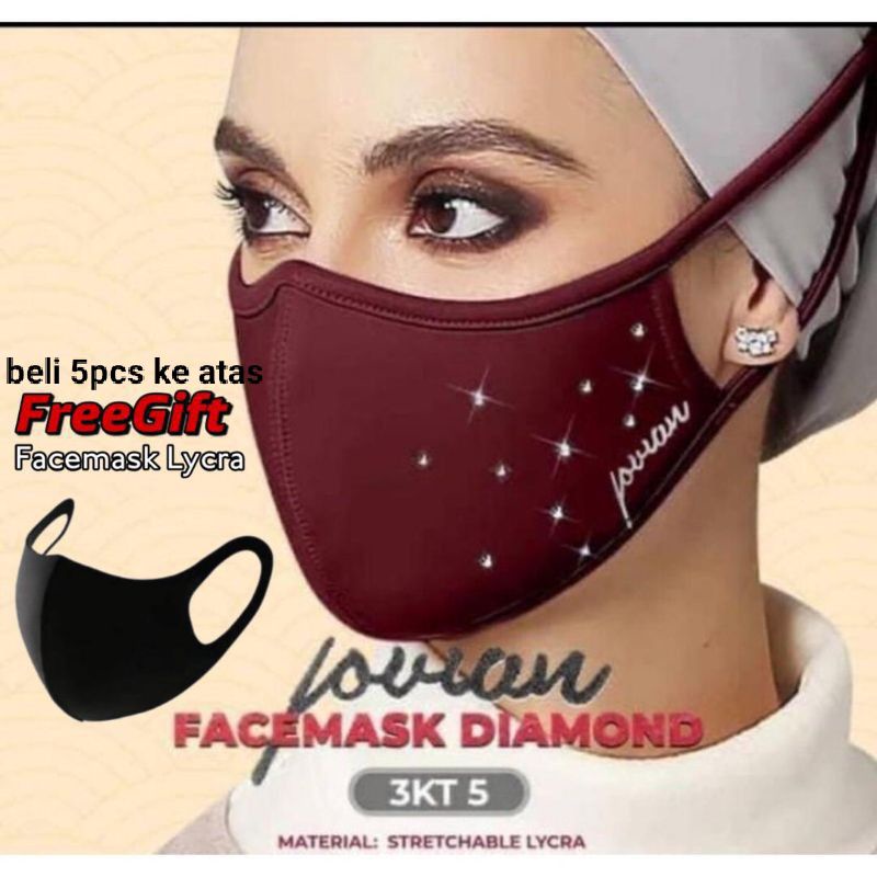 Limited มาส์กหน้า jovian mask kain muslimah (เพชร) ผูกหลัง ikat belakang