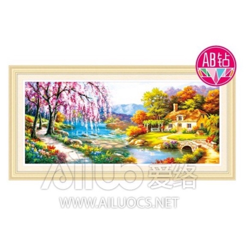 ภาพวาดเพชร ภูมิทัศน์ที่สวยงาม 71738 ขนาด 150x68ซม