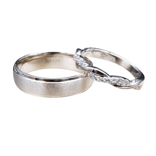 Madduckjewels แหวนเงินแท้ เพชร CZ ชุบโรเดียม RG1629WGR-RG1525