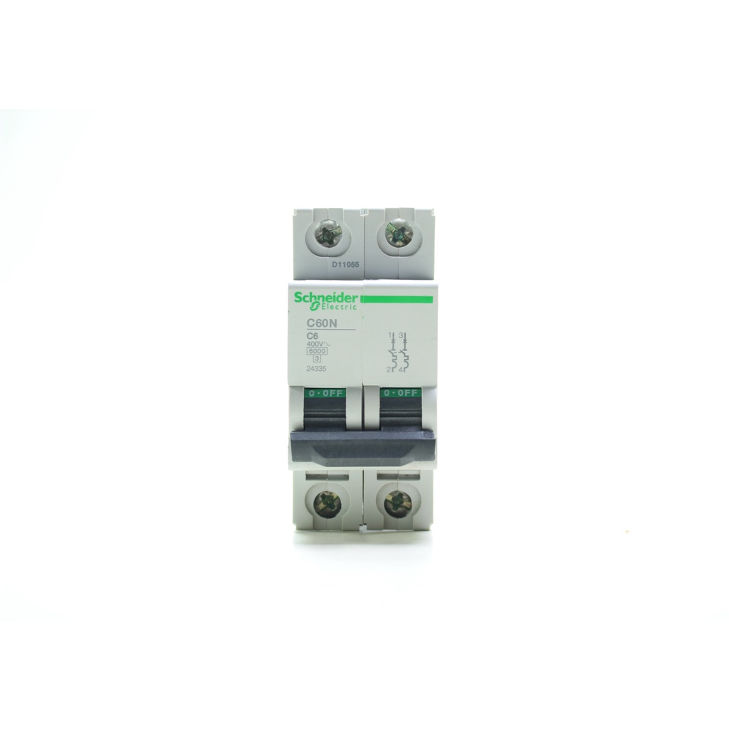 24335 C60N C6 MERLIN GERIN Schneider Electric MCB C60N C6 2P 6A เซอร์กิตเบรกเกอร์ ชไนเดอร์ ใช้แทน A9