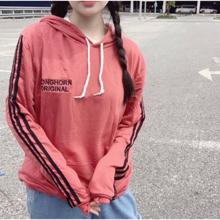 🔥สินค้าขายดี🔥 #เสื้อกันหนาวhoodie ปักลายlonghorn original ติดแถบแขน🍗อก44-46🍗ยาว 28”#ลายยอดฮิต 🚧ตัวละ 170฿