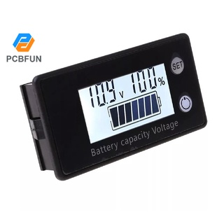 Pcbfun เครื่องวัดแรงดันไฟฟ้าดิจิทัล LCD แบ็คไลท์ 8-100V โวลต์มิเตอร์ แบตเตอรี่