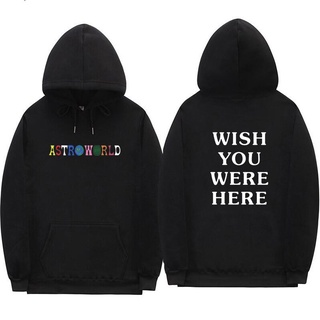 เสื้อฮู้ดดี้ พิมพ์ลายตัวอักษร Travis Scott Astroworld Wish You Were Here พลัสไซซ์ ของขวัญที่ดีที่สุด สําหรับเพื่อน