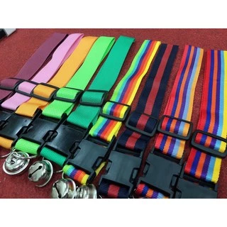 (โค้ดส่งฟรีหน้าร้าน) (คละสีคละลาย)ปลอกคอสุนัข🐶 รุ่นจัมโบ้ กระดิ่งใหญ่ ทำจากเชือกไนล่อน น้ำหนักเบาไม่อุ้มน้ำ ยาว 21 นิ้ว