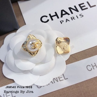 ต่างหู Chanel ชาแนล งานมุก  CZ ก้านเงิน925