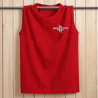 ✺▣☂[Sports Shoulder Vest] Summer Sleeveless Vest Men s Cotton Round Neck Wide T-shirt Thin Elastic