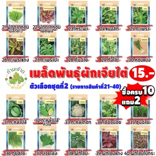 เจียไต๋#2 [10แถม2 เลือกของแถมได้] เมล็ดพันธุ์ผักสวนครัว เจียไต๋15฿ ชุดที่2 เม็ดผัก โหระพา แมงลัก กะเพรา คึ่นฉ่าย หอมแบ่ง