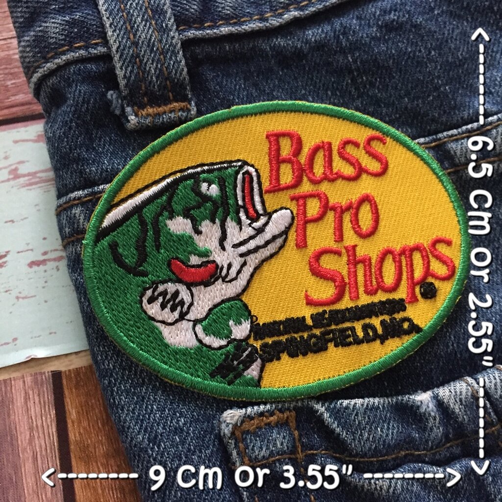โลโก้ Bass Pro Shops ตัวรีดติดเสื้อ อาร์มรีด อาร์มปัก ตกแต่งเสื้อผ้า หมวก กระเป๋า แจ๊คเก็ตยีนส์ Hipster Embroidered I...