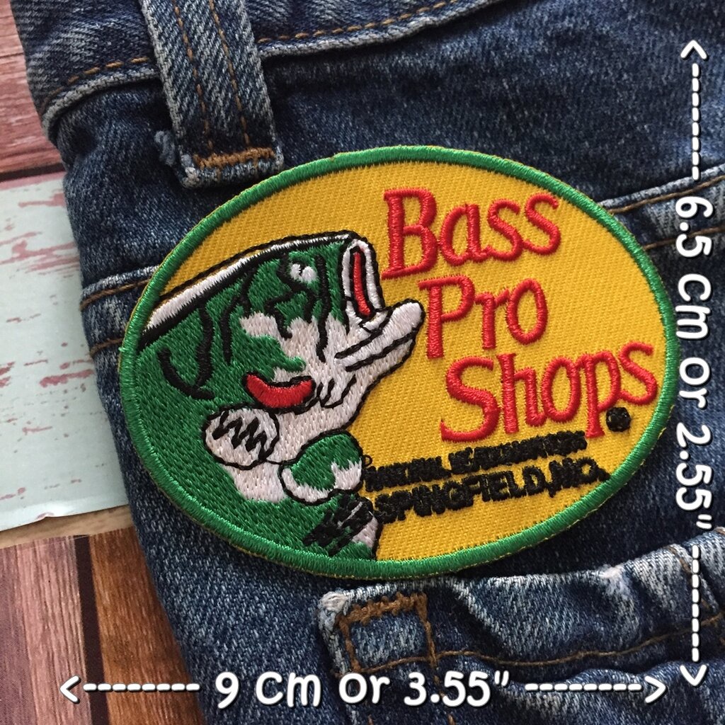 โลโก้ Bass Pro Shops ตัวรีดติดเสื้อ อาร์มรีด อาร์มปัก ตกแต่งเสื้อผ้า หมวก กระเป๋า แจ๊คเก็ตยีนส์ Hips