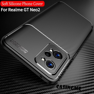 เคสโทรศัพท์ซิลิโคนคาร์บอนไฟเบอร์แบบนิ่มหรูหราสําหรับ Realme GT Neo2 3T RealmeGT G T Neo 2 GTNeo2