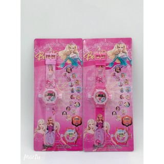 นาฬิกา Barbie Cartoon Fashion ฉายภาพเปลี่ยนรูปได้ มีเสียง (Twin)