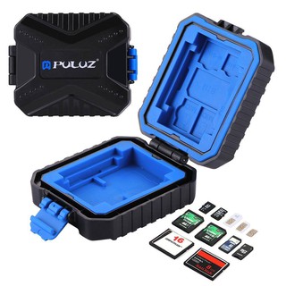 กล่องใส่การ์ด กล่องใส่เมมโมรี่การ์ด กันน้ำ Puluz Memory Card Case Holder Box (9 Slots - USB SD CF TF)