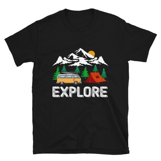 ขายดี!ขายดี เสื้อยืดลําลอง แขนสั้น พิมพ์ลาย EXPLORE Tent Mounns Sun สไตล์วินเทจ สําหรับตั้งแคมป์ DAopak26DOobkm04S-5XL