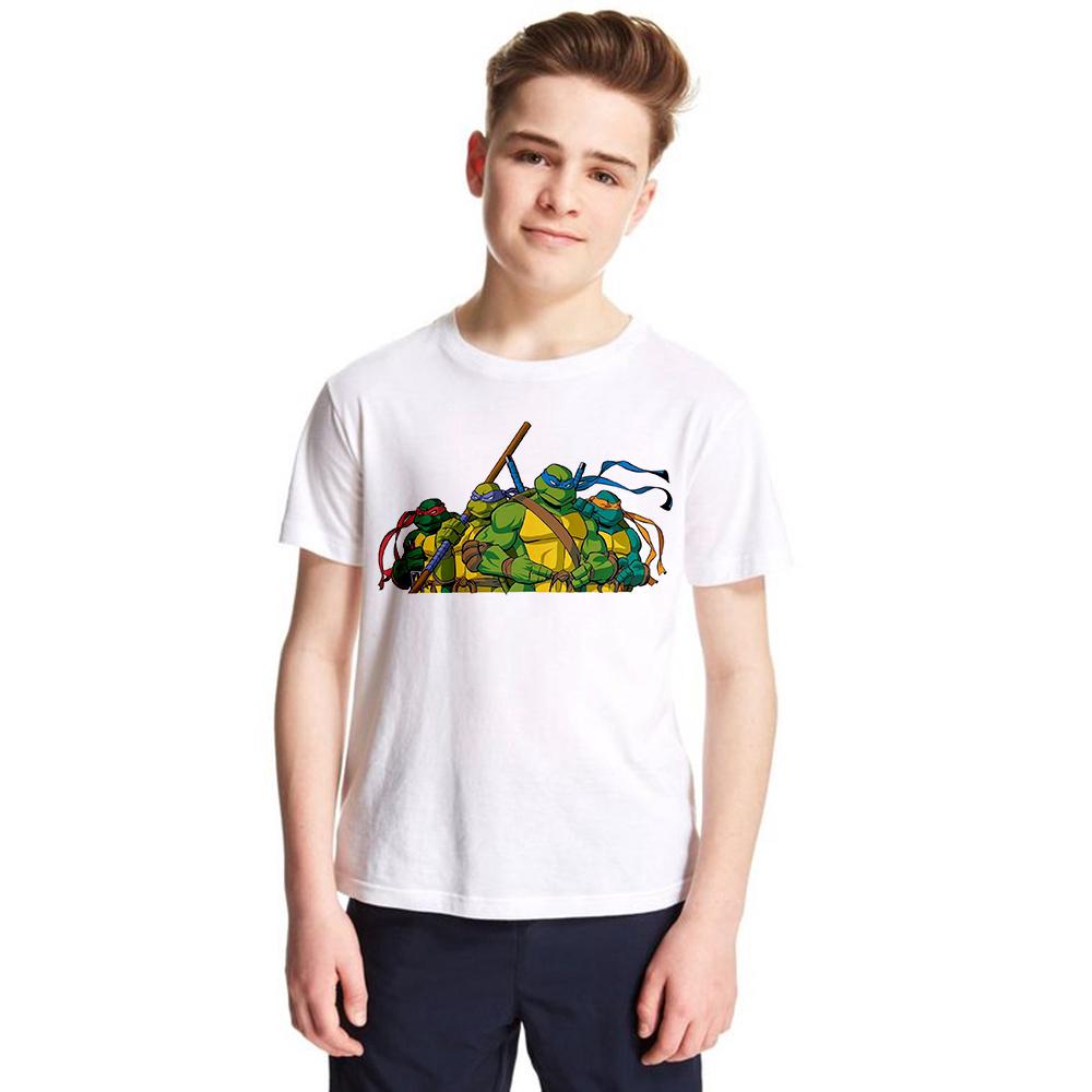 เสื้อยืดผ้าฝ้ายลายนินจาเต่าสําหรับเด็ก