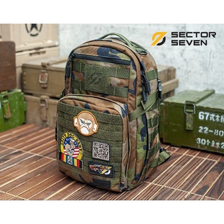 Sector Seven Tactical Backpack กระเป๋าเป้ ผลิตจากผ้า Nylon 1000D sector seven แท้ จุเยอะ ขนาด 14 * 25 * 40 cm สีพรางทหาร