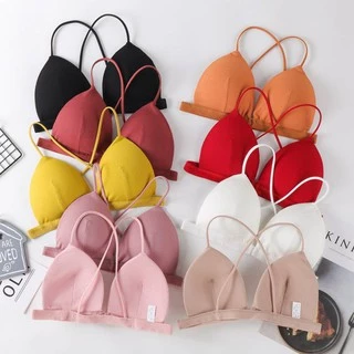 [ส่งจากไทย] 𝑩𝒓𝒂𝑩𝒓𝒂𝑩𝒓𝒂 #bra-098 บรา เสื้อใน ตะขอหน้า หลังไขว้ สีลูกกวาด