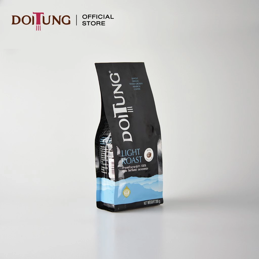 DoiTung Coffee Bean - Light Roast (200 g.) กาแฟ คั่ว เมล็ด สูตร ไลท์ โรสต์ ดอยตุง