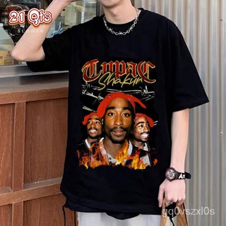 คอลูกเรือเสื้อยืดคอกลม#!!21 สินค้าเดิม/แขนสั้น|ซีรีส์แร็พ^ซีรีส์ 2pac&amp;ผ้าโพกหัวสีแดงพิเศษ🔥/สีดำ&amp;สีขาว/$ผ้าฝ้ายแท้