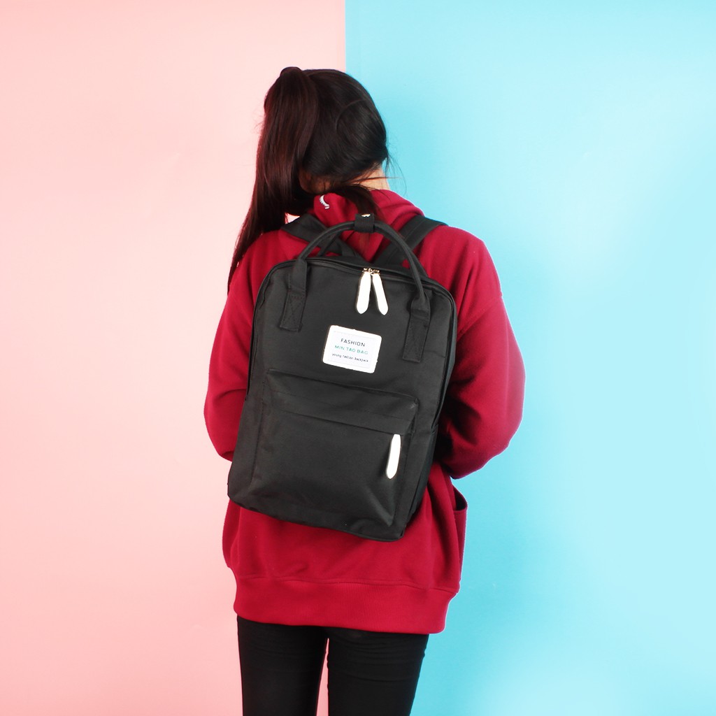 XSPEEDFASHION(X956) -o1กระเป๋าเป้แฟชั่นสีทรูโทนชิคๆกระเป่าเป้ใบใหญ่กระเป๋าสะพายไปเรียนกระเป๋านักเรียนกระเป๋าเป้ทูโทน