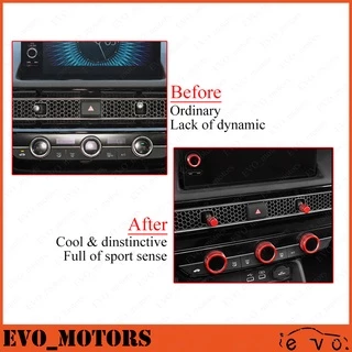 สําหรับ 2022 - 2026 Honda Civic FE FL Aircond สวิทช์ลูกบิด 11th Civic Air Outlet ฝาครอบ Trim หมวกแหวนเครื่องเล่นสวิทช์ลูกบิดฝาครอบ