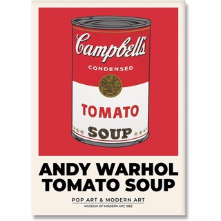 Andy Warhol โปสเตอร์《 ซุปมะเขือเทศ》 ภาพวาดผ้าใบ ผนังป๊อป ศิลปะ Andy Warhol ภาพ Andy Warhol สําหรับตกแต่งห้องนั่งเล่น 40x60cx1