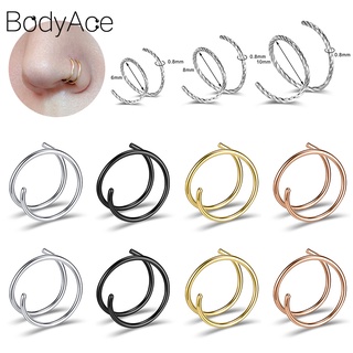 Bodyace จิวเจาะจมูก สเตนเลส แบบเกลียว 20 กรัม 1 ชิ้น