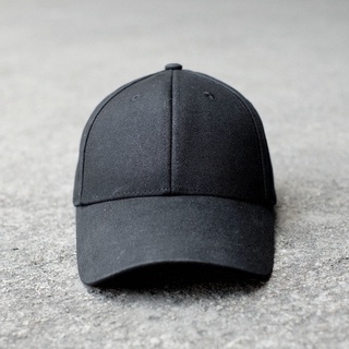 หมวก CAP (สีดำ) ผ้าแคนวาสเคลือบขี้ผึ้ง